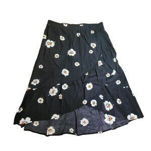 a.n.a Skirt Petite Black‎ White Floral High Low Lightweight Layers Womens PXL